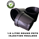 30 x 1.5 Litre Plant Pots Injection Moulded - Black