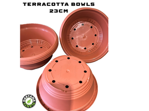 1,2,3 or 5 23cm Terracotta Bulb Bowls perfect for Bulbs, Alpines, Bonsai