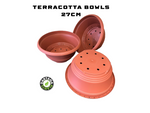 3 x 27cm Terracotta Bulb Bowls perfect for Bulbs, Alpines, Bonsai