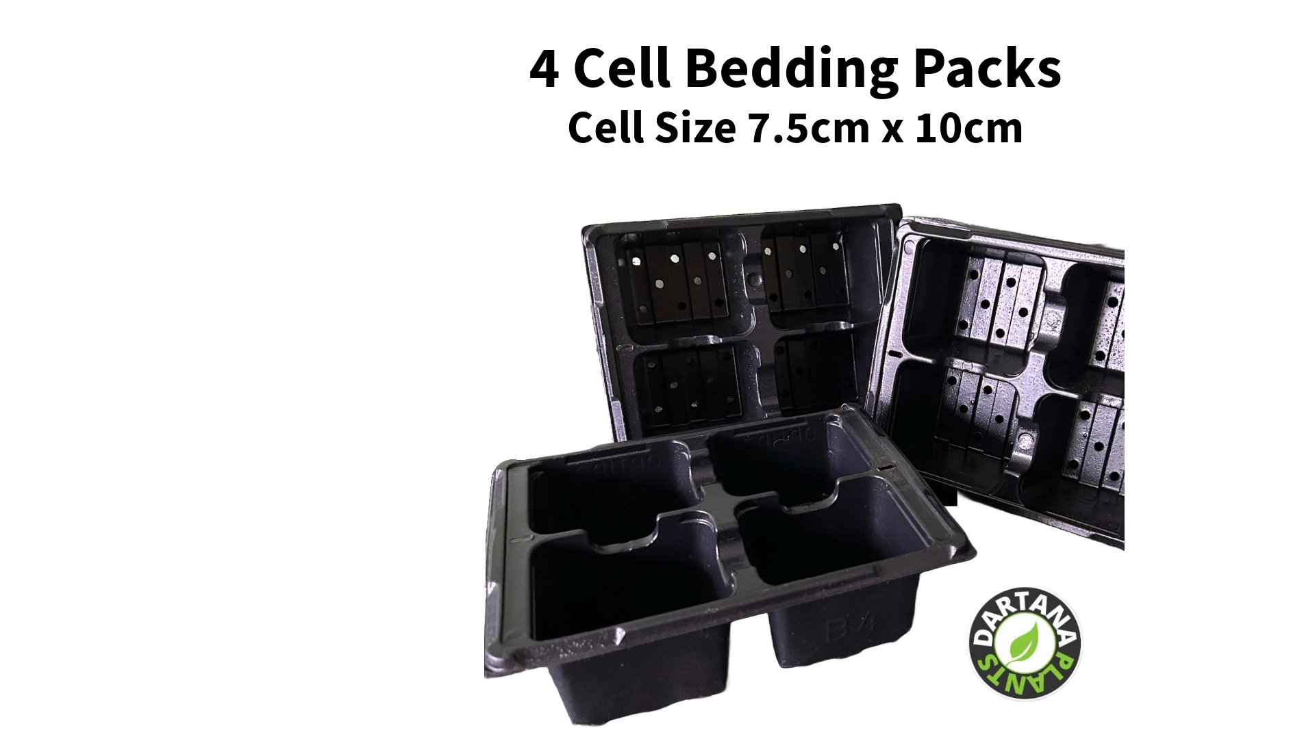 4 Cell Bedding Pack Plug Plant Half Size Seed Tray with Holes - Various