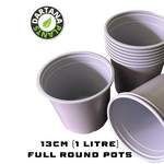 13 cm (1 Litre) Plant Pots Royal Grey - 10 to 50 pots