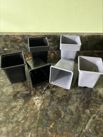 9 cm Square plastic pots Gray - 10 to 100 pots