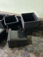 9 cm Square plastic pots Black - Quantity 10