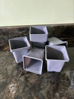 9 cm Square plastic pots Gray - 10 to 100 pots