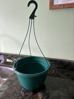 5 X 27cm Hanging pots in Dark Green.