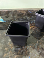 9 cm Square plastic pots Black - Quantity 10