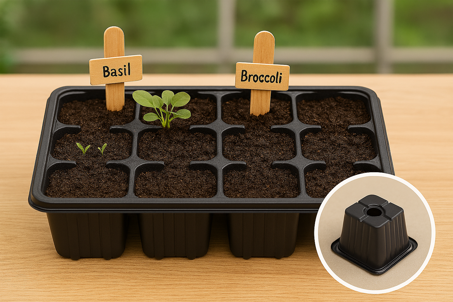 20 Cell Bedding Pack Plug Plant Half Size Seed Tray – with Holes