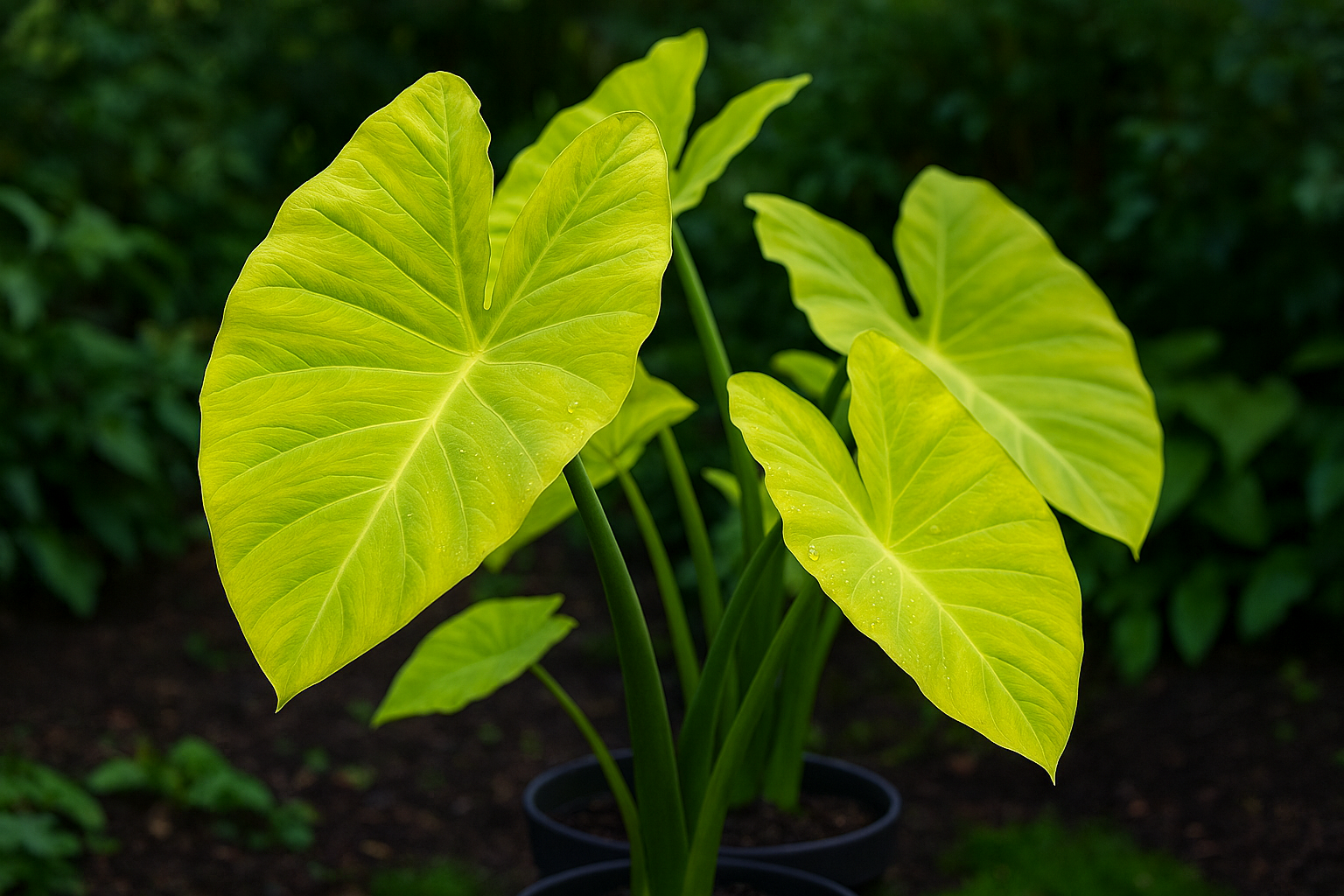 Colocasia ‘Maui Gold’: The Uplifting Tropical Elephant Ear for Bold, Bright Gardens