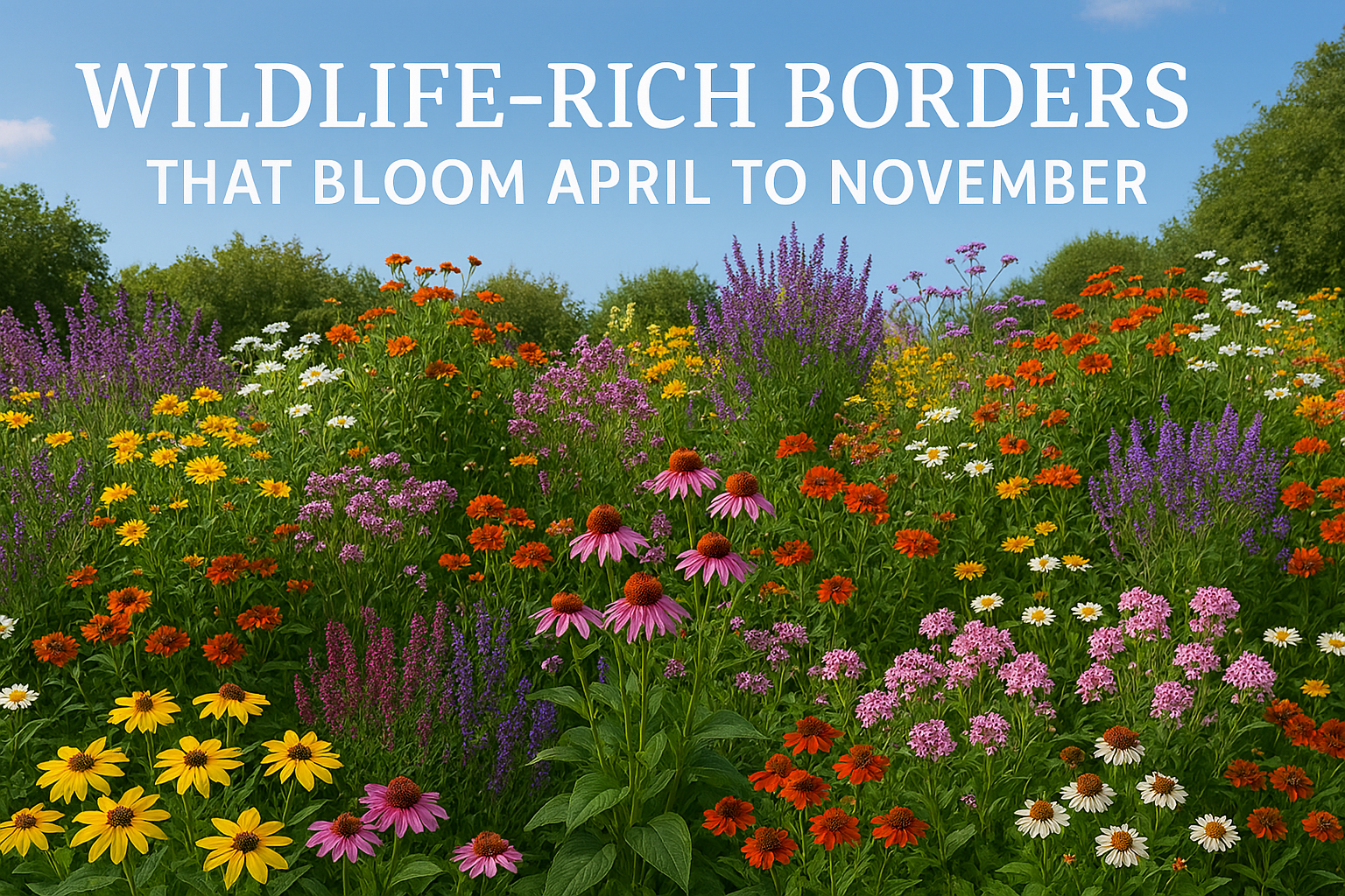 Wildlife‑Rich Borders That Bloom April to November