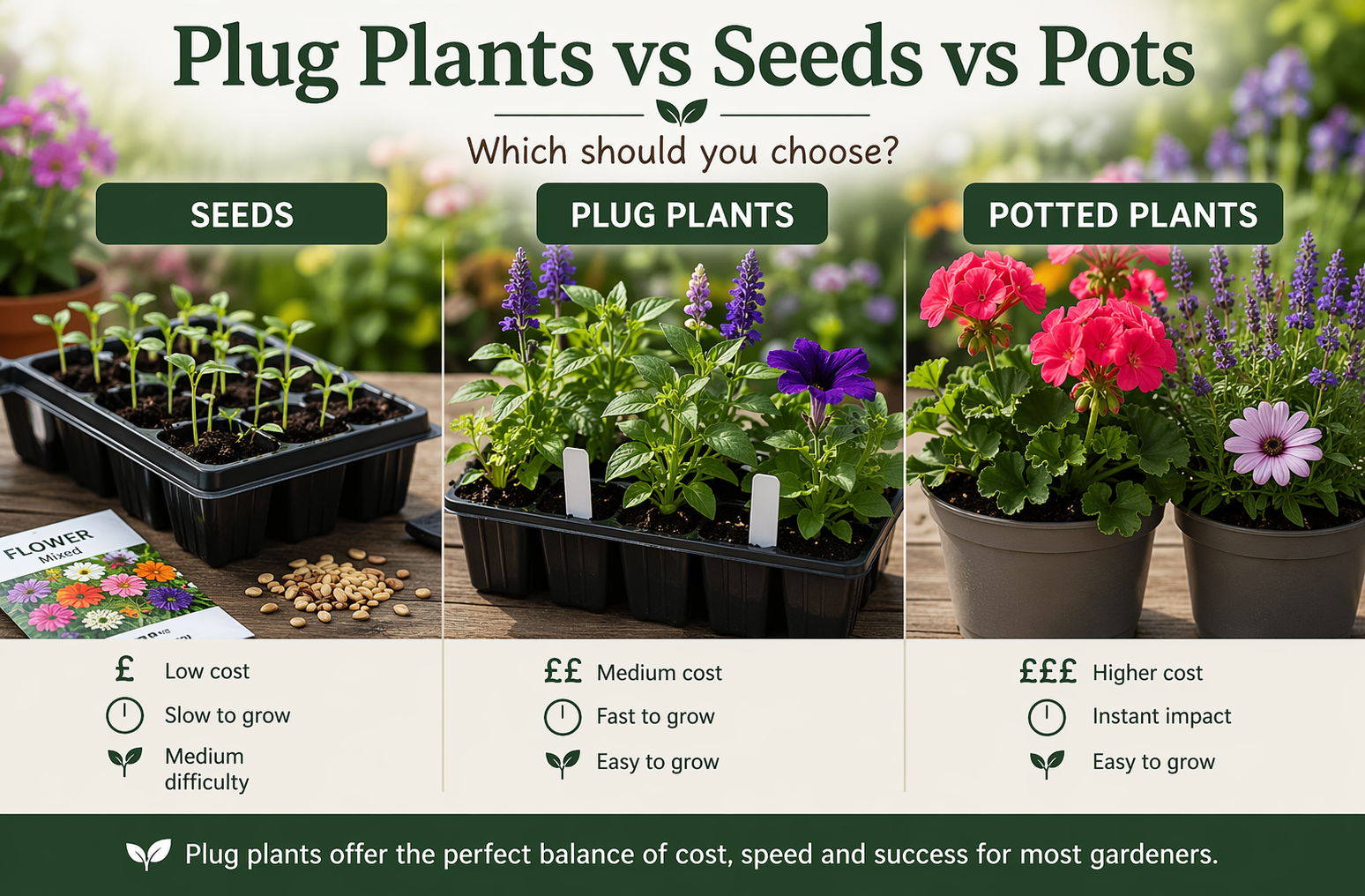 ⚖️ Plug Plants vs Seeds vs Pots: Which Should You Choose?