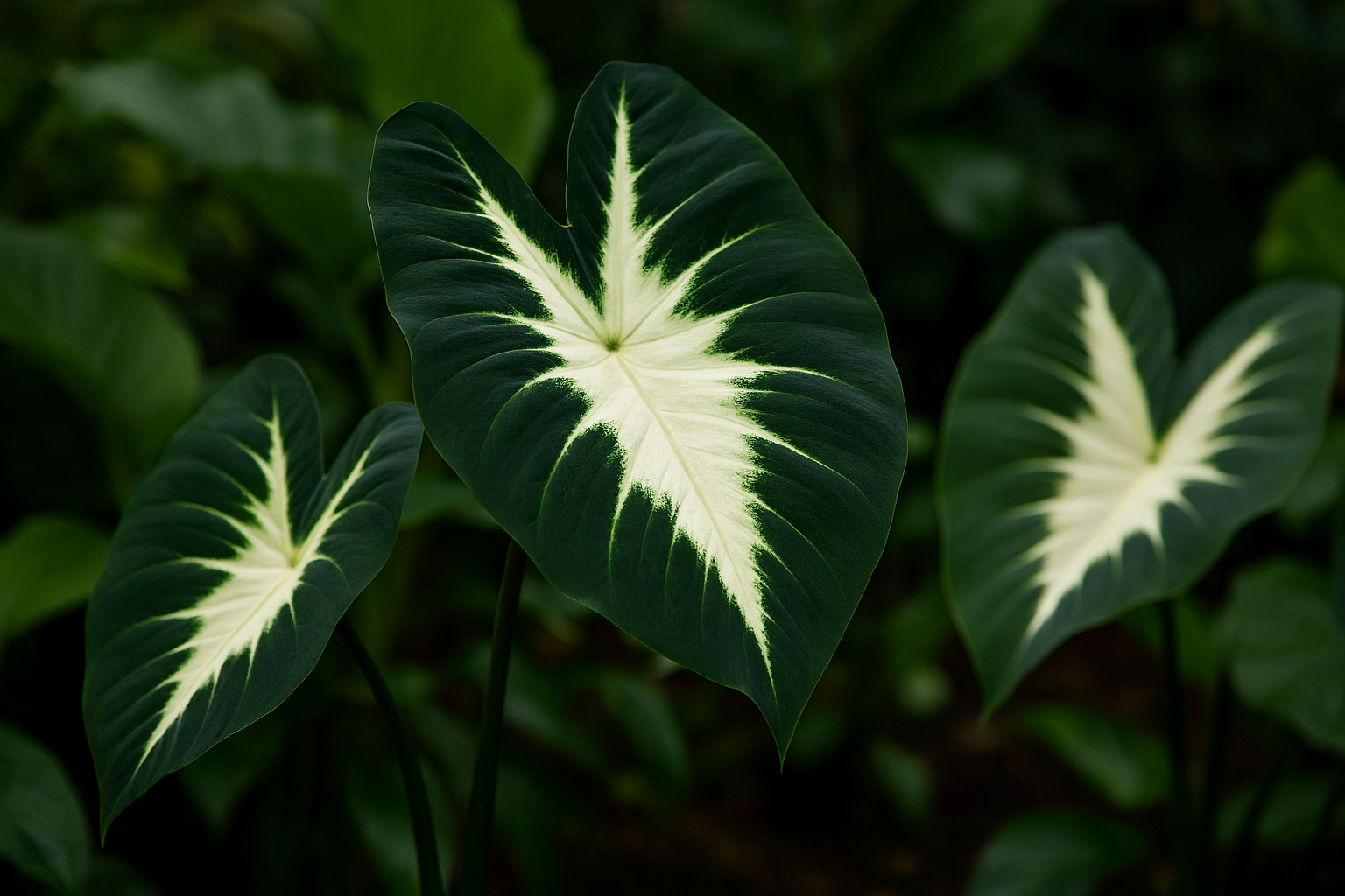 🌿 Colocasia ‘White Lava’ – Striking Contrast for Exotic UK Gardens