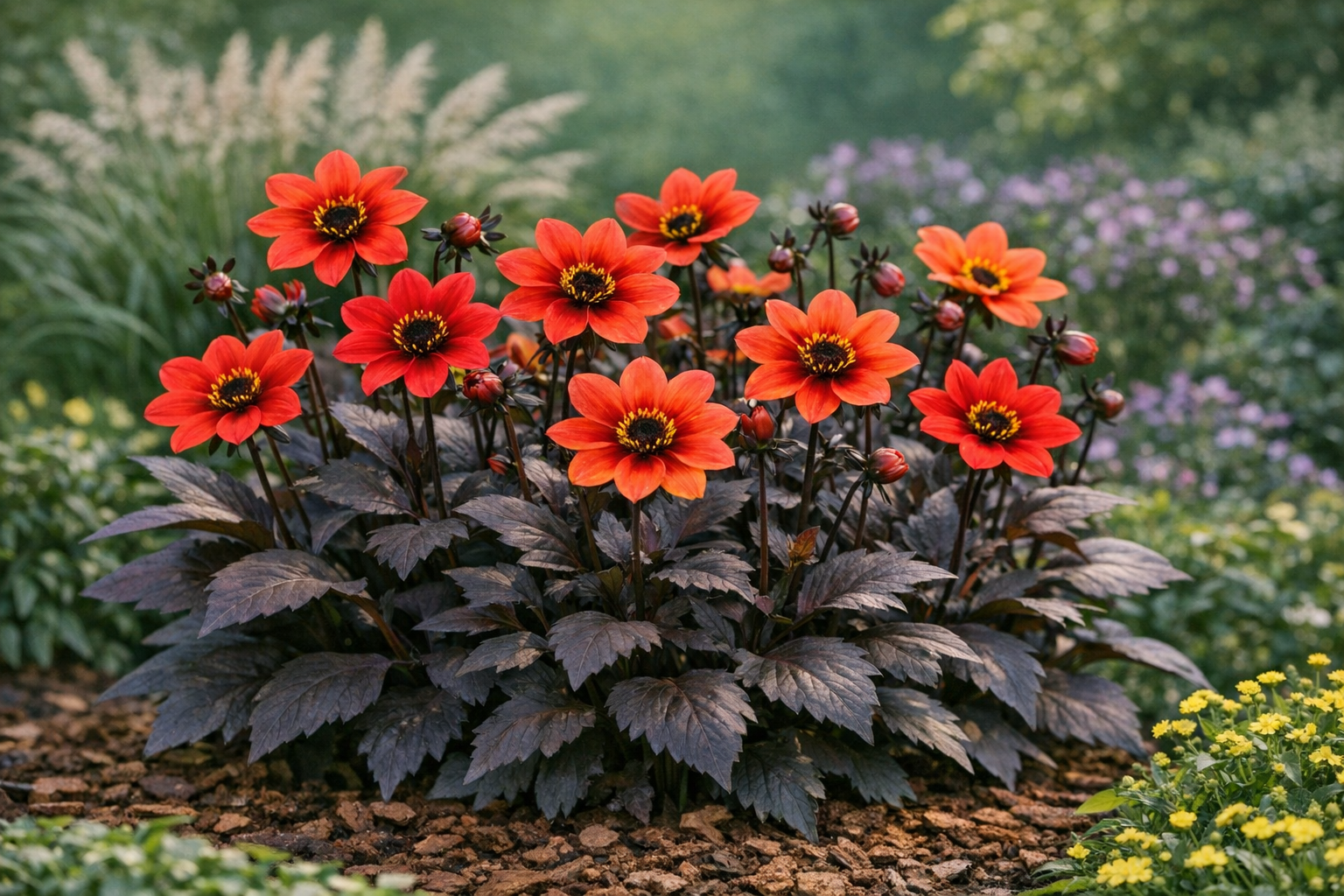 Dahlia Mystic ‘Flare Time’ – Dark Foliage Dahlia for Summer Borders